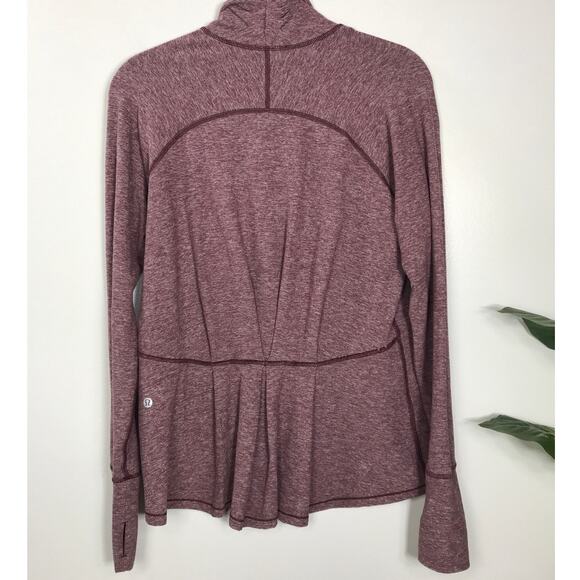 Lululemon Womens Warm Your Core Running Burgundy Pullover Ruffle Athletic Comfy - Picture 4 of 12